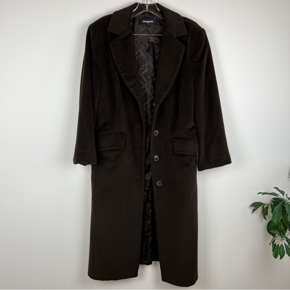 Jones New York Vintage 90's Wool Angora Blend Long Coat Size 6 - Picture 4 of 13